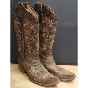 CIRCLE G Snip Toe Embroidered Cowgirl Western Boots L5133 Womens Size 8.5 M